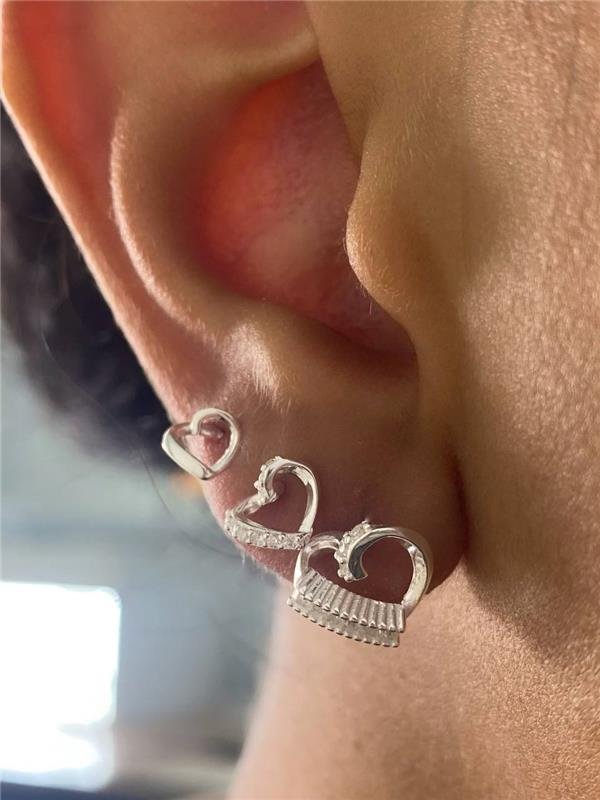 BRINCO TRIO CORAÇÃO C/ZIRCÔNIA