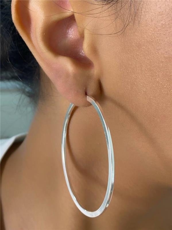 BRINCO ARGOLA FIO RETÂNGULAR