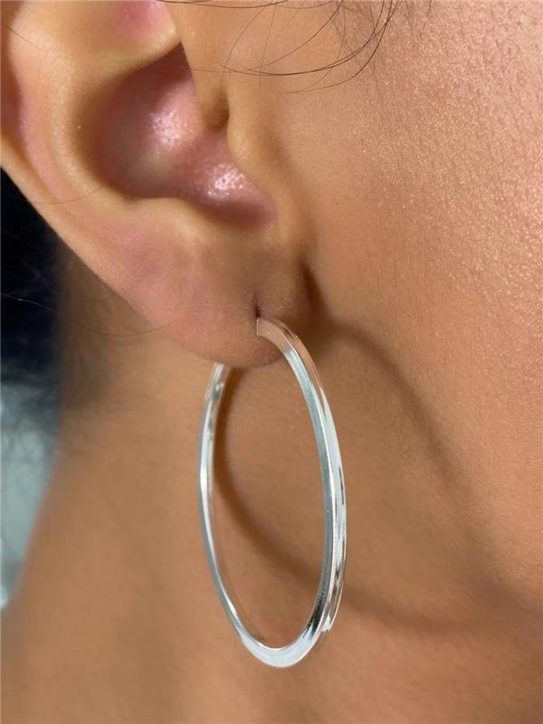 BRINCO ARGOLA FIO RETÂNGULAR