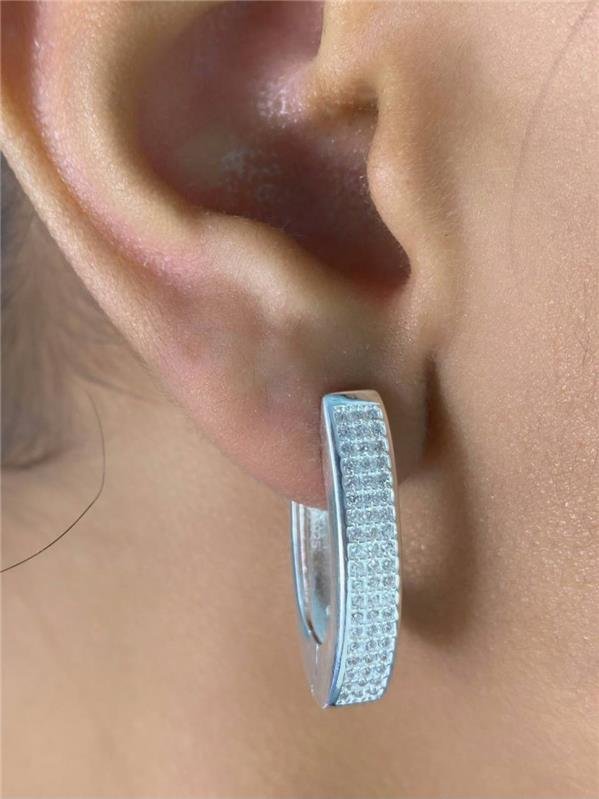 BRINCO EM V C/ZIRCÔNIA CRISTAL