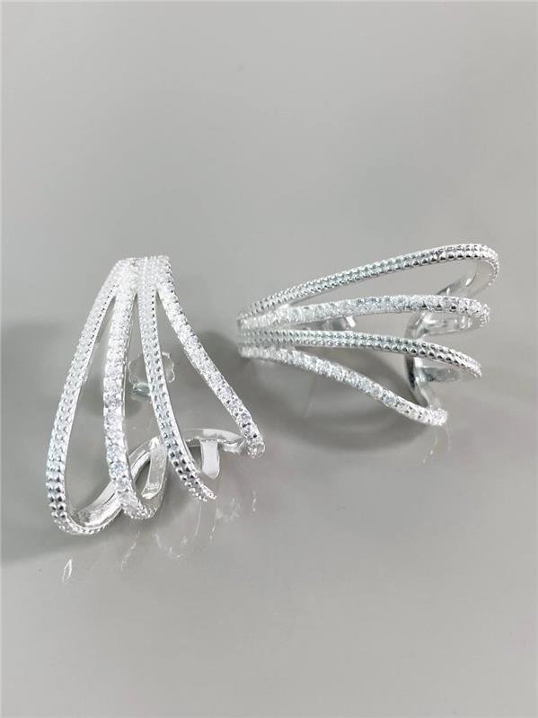 EARHOOK FIO ZIRCÔNIA E COM TEXTURA