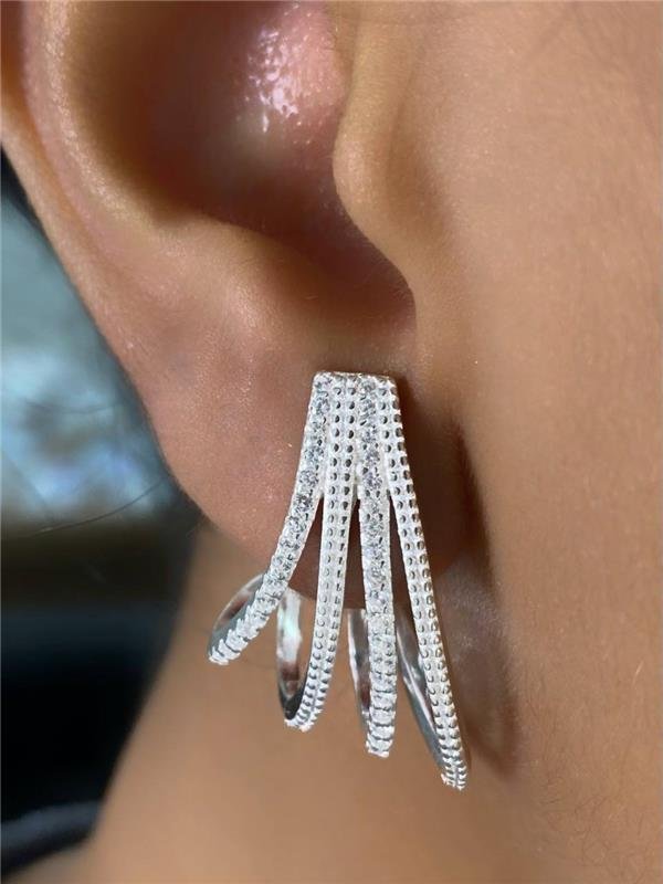 EARHOOK FIO ZIRCÔNIA E COM TEXTURA