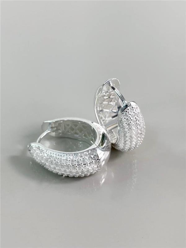 BRINCO ÚNICO ABAULADO C/ZIRCÔNIA CRISTAL