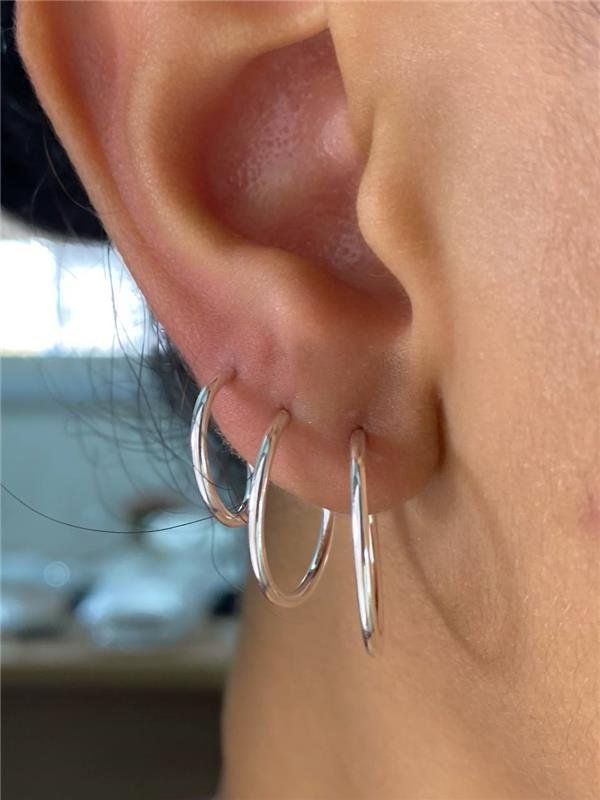 BRINCO TRIO ARGOLINHA TUBO FIO FINO