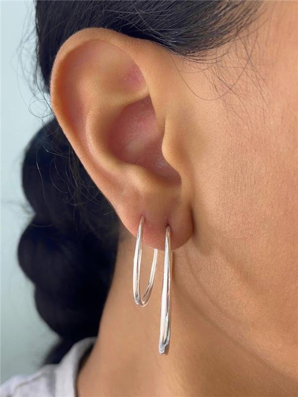 BRINCO DUPLO ARGOLA GOTA