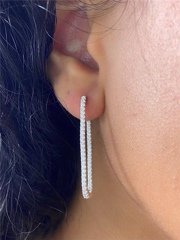 BRINCO ÚNICO ALONGADO C/ZIRCÔNIA