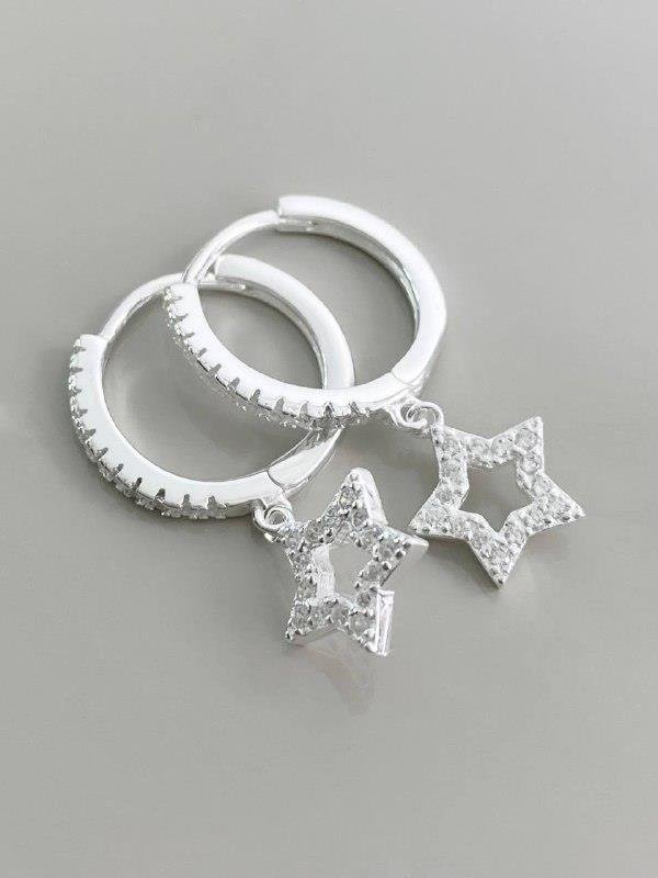 BRINCO ARGOLINHA PINGENTE ESTRELA 