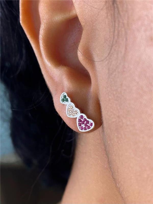 EARCUFF 3 CORAÇÕES