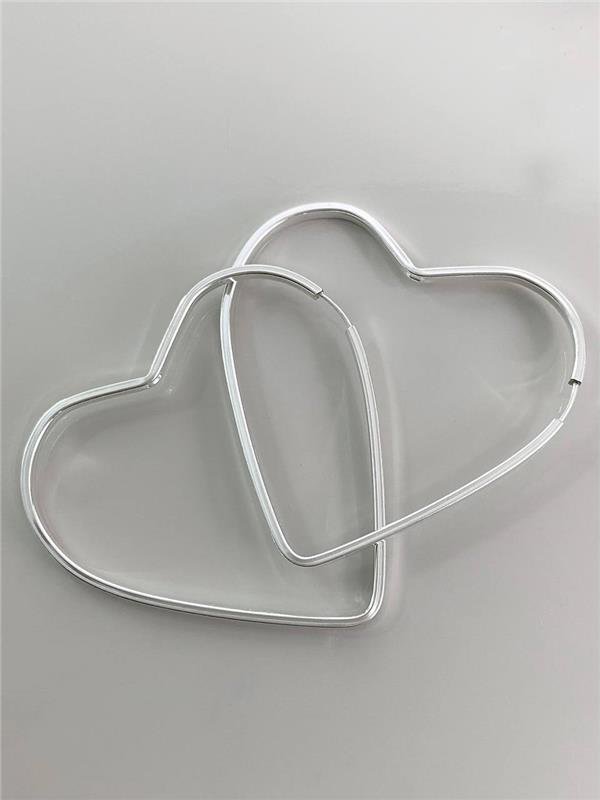 BRINCO ARGOLA CORAÇÃO FIO RETÂNGULAR