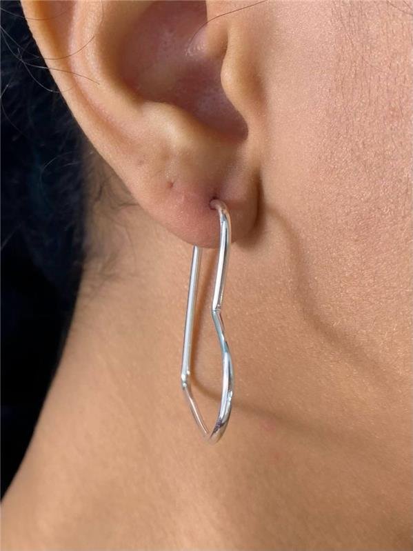BRINCO ARGOLA CORAÇÃO FIO TUBO 1MM 3,5CM