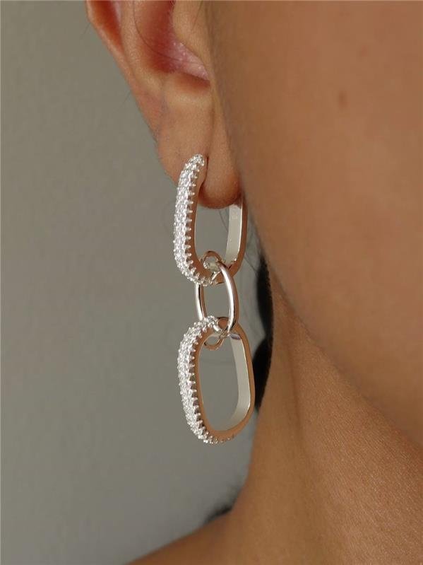 BRINCO ÚNICO PINGENTE ELO C/ZIRCÔNIA