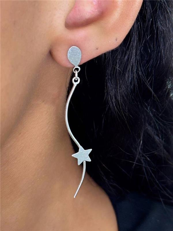 BRINCO PINGENTE FIO E ESTRELA