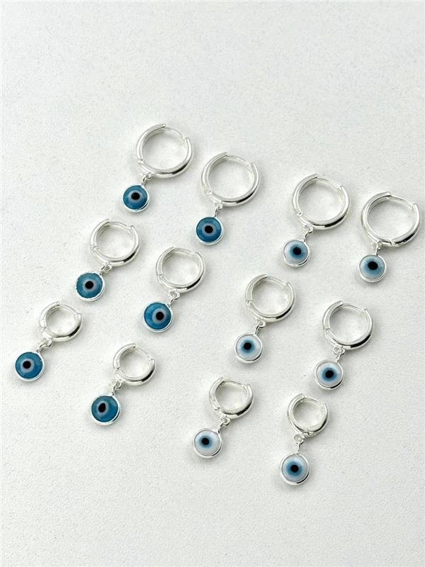 BRINCO TRIO ARGOLINHA PINGENTE OLHO GREGO