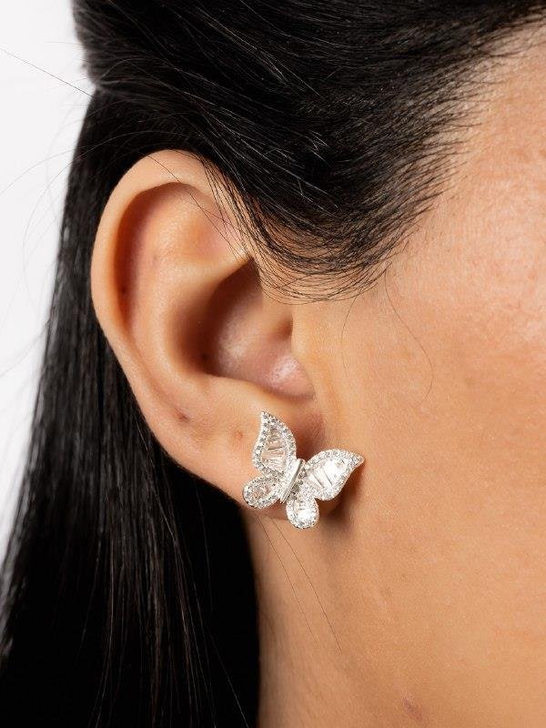 BRINCO BORBOLETA CRAVEJADA CRISTAL