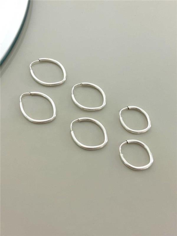 BRINCO TRIO ARGOLA OVAL FIO TUBO