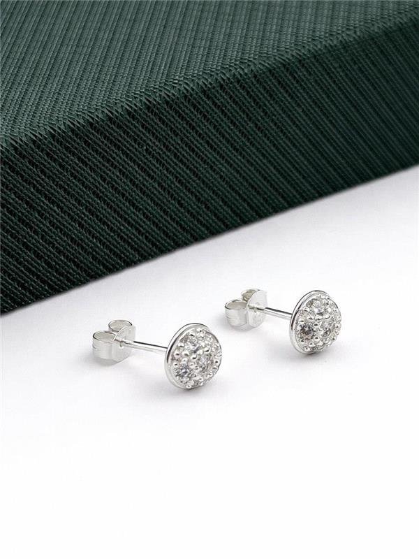 BRINCO MEIA BOLA C/ZIRCÔNIA CRISTAL 7MM