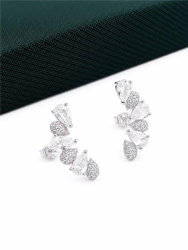 BRINCO EAR CUFF GOTA C/PONTO LUZ