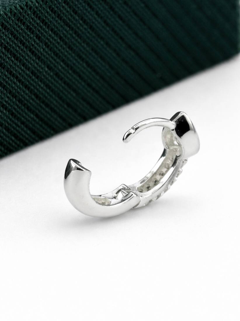 BRINCO ARGOLINHA CRAVEJADA COM GOTA 1,2CM