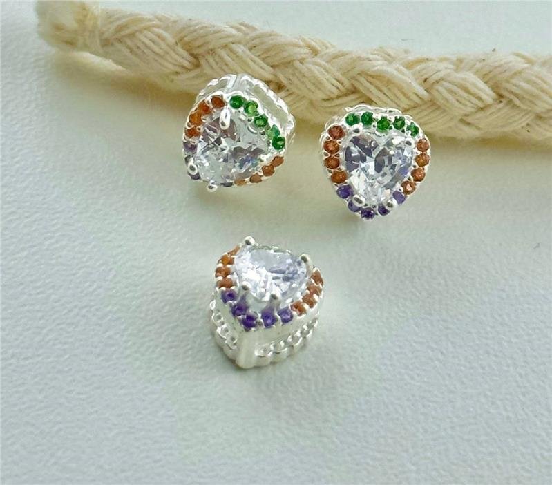 CONJUNTO BRINCO+PINGENTE CORAÇÃO COLOR