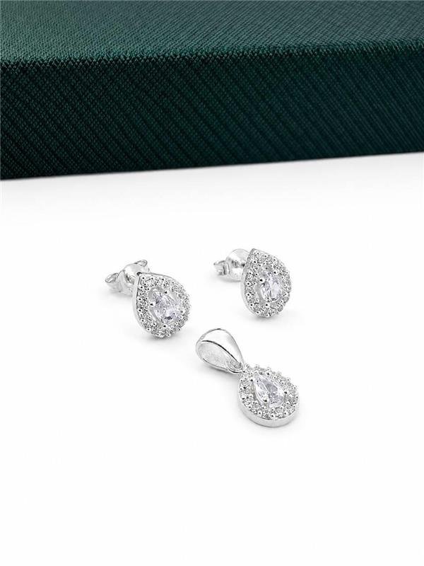 CONJUNTO BRINCO+PINGENTE GOTA
