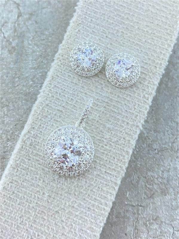 CONJUNTO REDONDO CRAVEJADO BR+PING CRISTAL