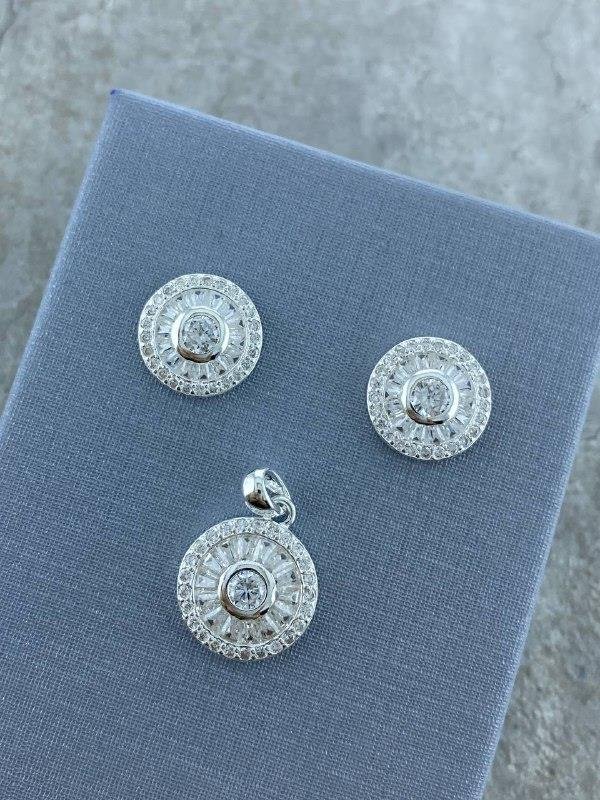 CONJUNTO PIZZA C/ ZIRCÔNIA E NAVETE (BR+PING)