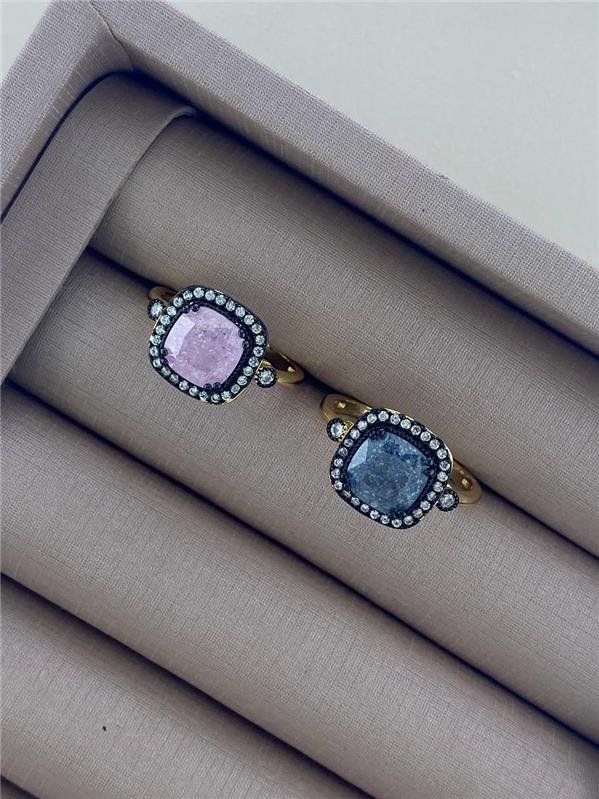 CONJUNTO BRINCO+COLAR+ANEL QUADRADO