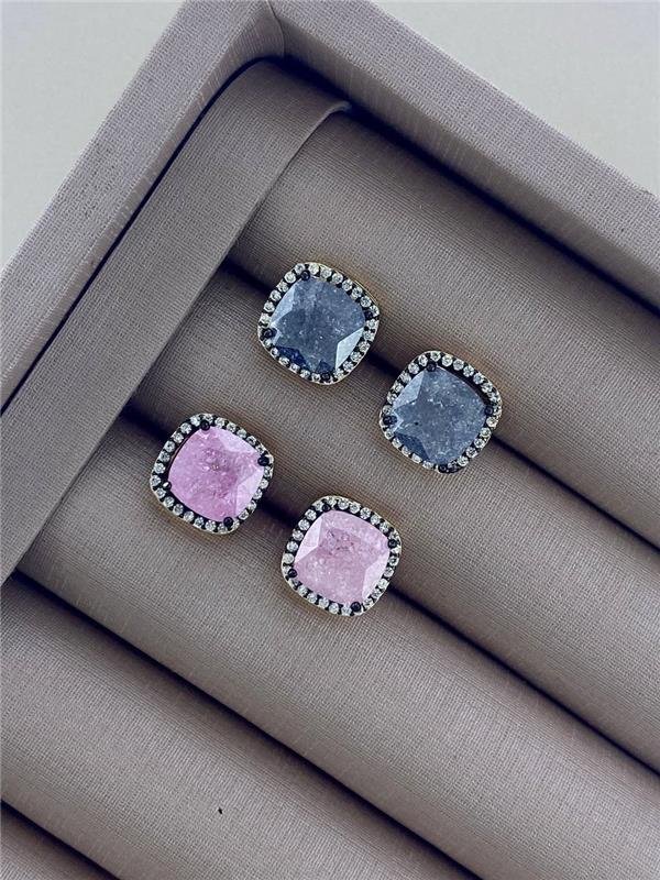 CONJUNTO BRINCO+COLAR+ANEL QUADRADO