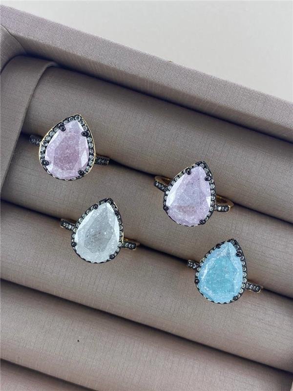 CONJUNTO ANEL+BRINCO+COLAR GOTA FUSION