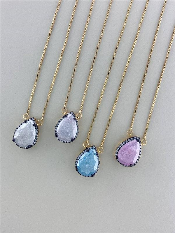 CONJUNTO ANEL+BRINCO+COLAR GOTA FUSION