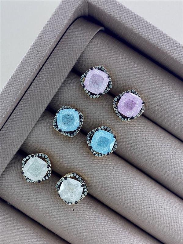 CONJUNTO BRINCO+COLAR QUADRADO