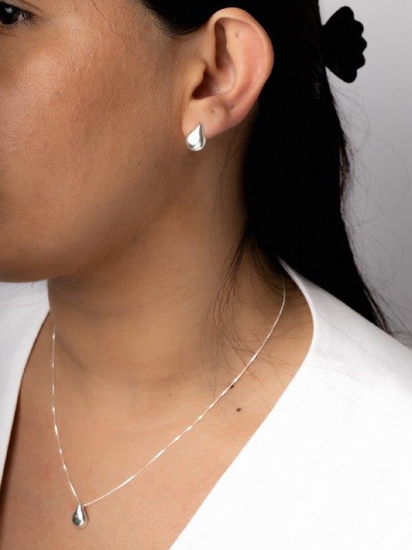 CONJUNTO COLAR+BRINCO GOTA LISA 45CM