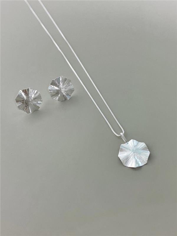 CONJUNTO COLAR+BRINCO REDONDO ORGÂNICO 45CM