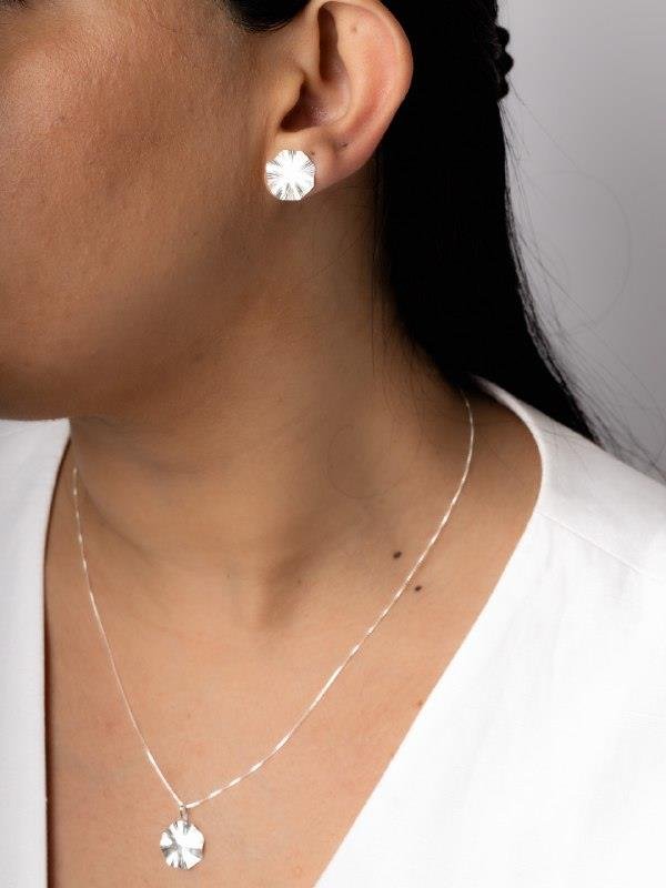 CONJUNTO COLAR+BRINCO REDONDO ORGÂNICO 45CM