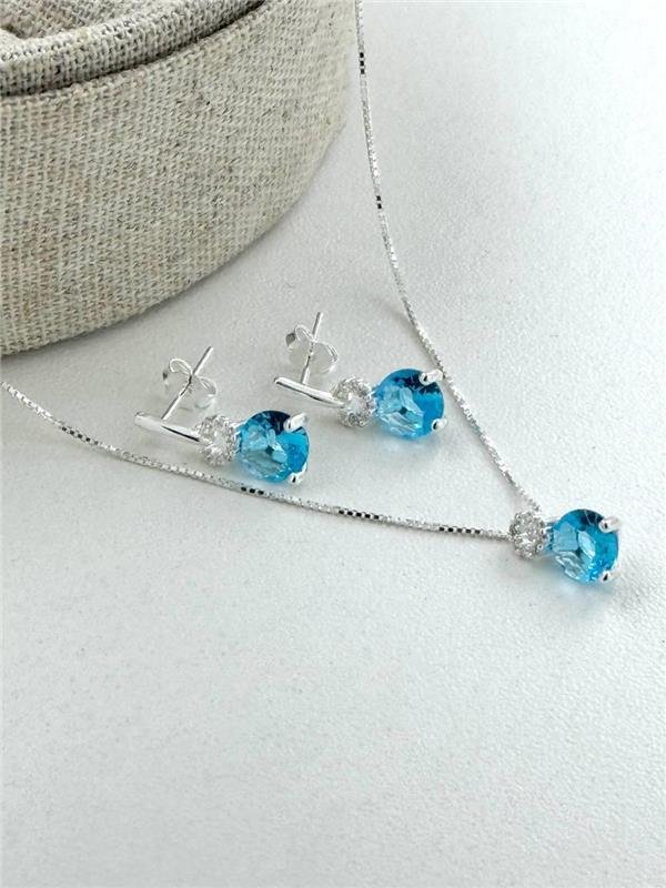 CONJUNTO COLAR V12+BRINCO PONTO LUZ 45CM