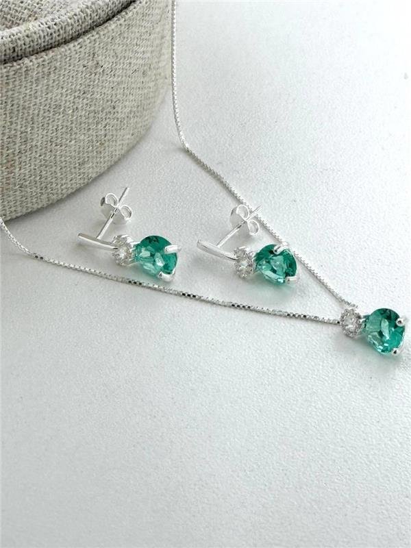 CONJUNTO COLAR V12+BRINCO PONTO LUZ 45CM