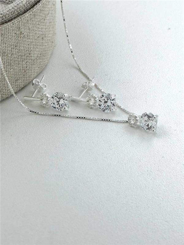 CONJUNTO COLAR V12+BRINCO PONTO LUZ 45CM