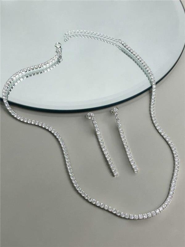 CONJUNTO COLAR+BRINCO RIVIERA 39CM+5CM EXTENSOR