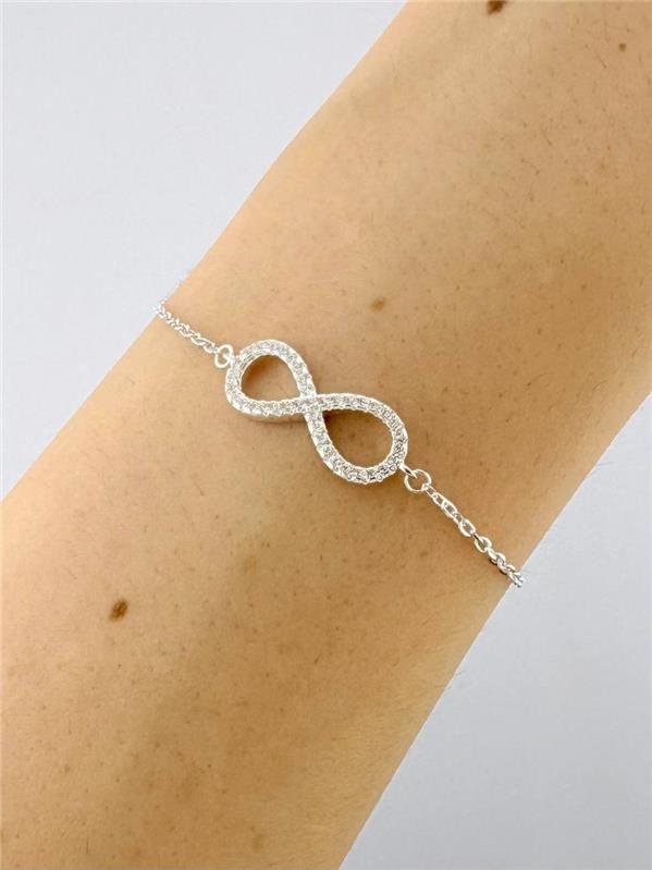 CONJUNTO PULSEIRA+BRINCO INFINITO C/ZIRCÔNIA