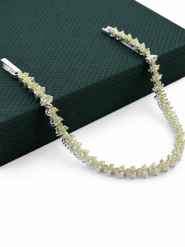 CONJUNTO PULSEIRA+BRINCO RIVIERA TREVO 18CM