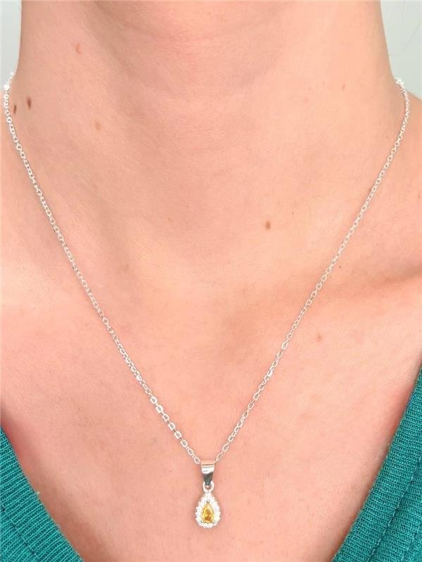 CONJUNTO COLAR C/PINGENTE+BRINCO GOTA