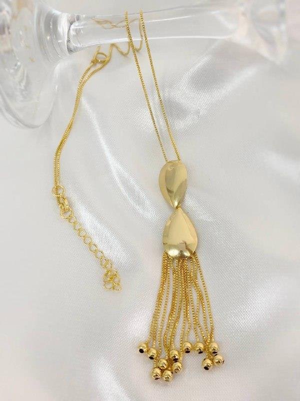 COLAR V12 C/PINGENTE GOTA E FRANJA