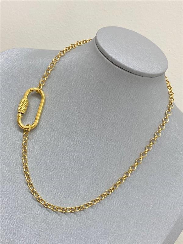 COLAR ELO PORTUGUÊS PINGENTE OVAL