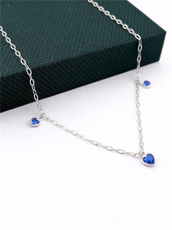 COLAR PINGENTE CORAÇÃO PONTO LUZ 40CM+5CM EXTENSOR