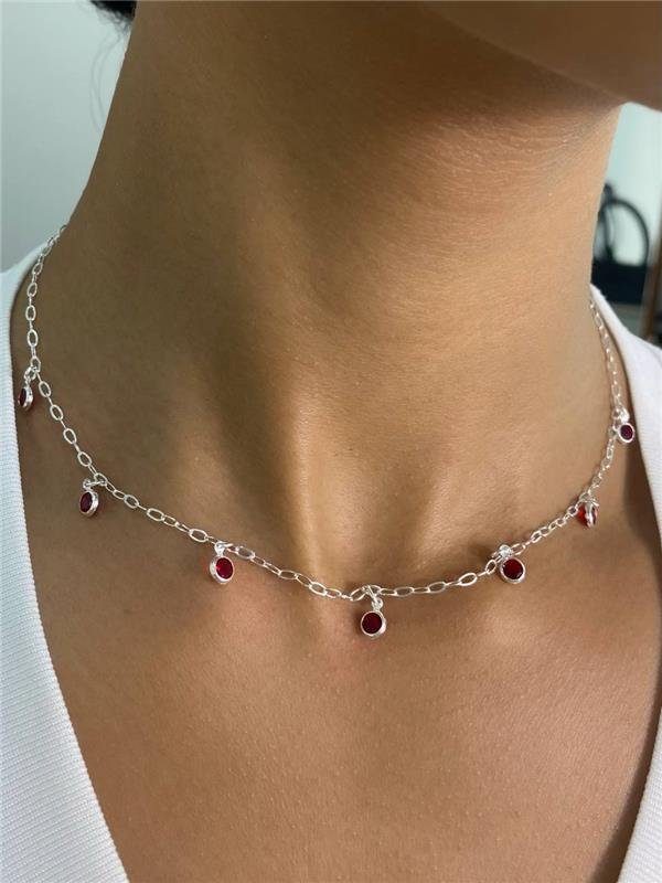 COLAR PINGENTE PONTO LUZ REDONDO