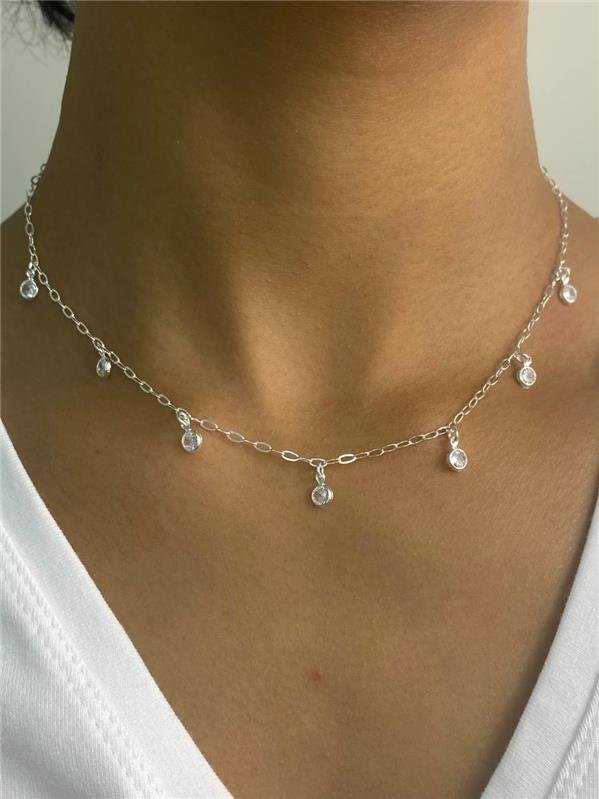 COLAR PINGENTE PONTO LUZ REDONDO