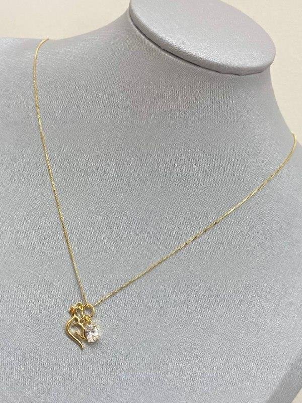 COLAR PINGENTE PASSÁRO E PONTO