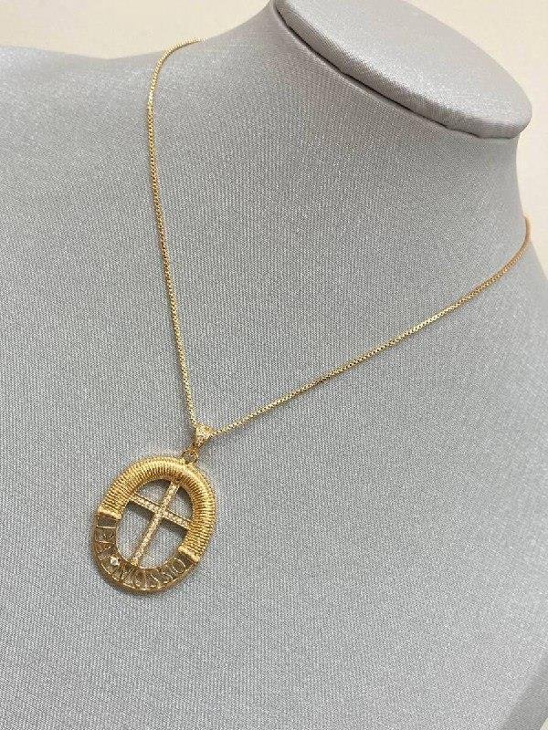 COLAR PINGENTE OVAL PAI NOSSO