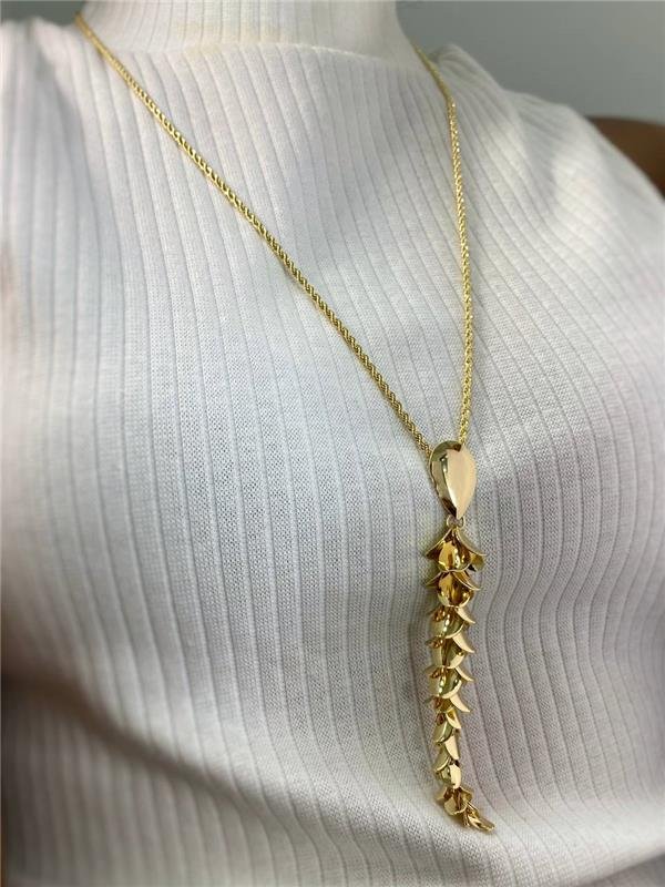 COLAR CORDÃO BAIANO C/PINGENTE GOTA ESPIGA