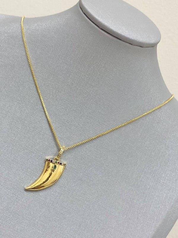 COLAR PINGENTE CHIFRE ITALIANO C/ZIRCÔNIA